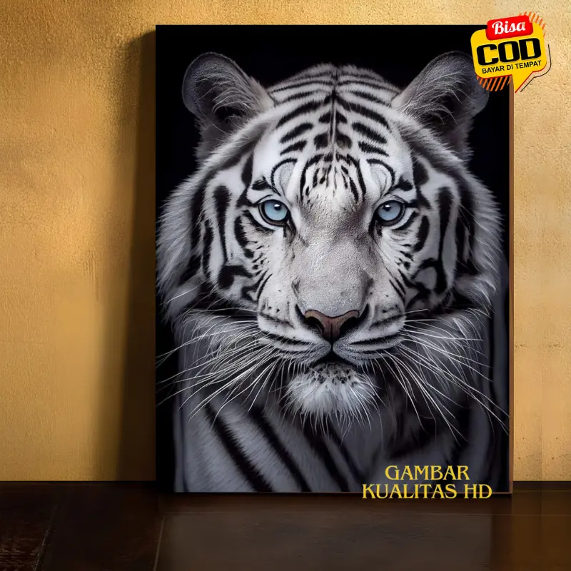 Poster Macan Putih Hiasan Dinding Aesthetic Bahan Mdf Gb3