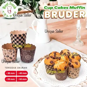 [Isi50] Bruder Muffin Cup 38 45 55 mm Laminasi Best Fresh Cupcake Case