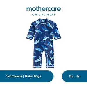 Mothercare Shark Sunsafe Suit UPF50+ - Baju Renang Bayi Laki (Biru)