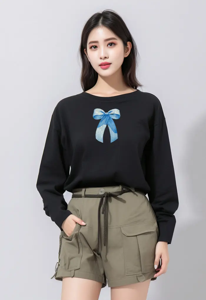 Gambar LTF59 Kaos Lengan Panjang Wanita Ladies "blue ribbon" Hitam - L dari THIRD DAY Kota Bandung 5 Tokopedia