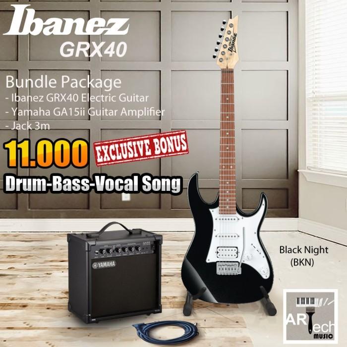 Gambar Ibanez GRX40 Gitar Elektrik bundle Ampli GA15ii / GRX 40 / GA15 ii - Black Night dari Artech Music Kota Bekasi 3 Tokopedia