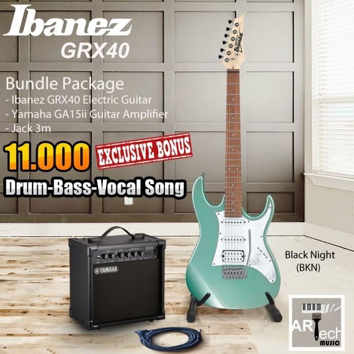 Gambar Ibanez GRX40 Gitar Elektrik bundle Ampli GA15ii / GRX 40 / GA15 ii - Black Night dari Artech Music Kota Bekasi 5 Tokopedia