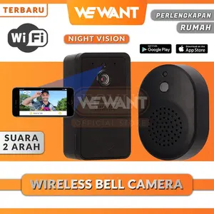 WEWANT Bell Rumah Kamera Tersembunyi Wireless WiFi Tanpa Kabel 2.4Ghz Mini