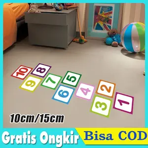 Stiker Engklek Angka Tegel Lantai Keramik Mainan Anak Hopscotch
