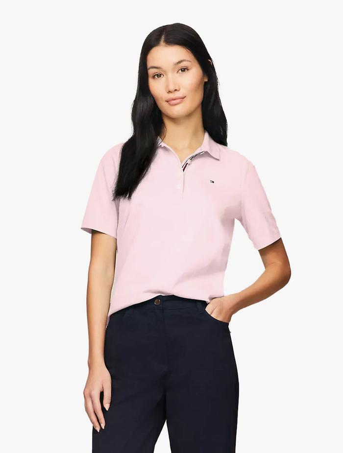 Gambar TOMMY HILFIGER - SOLID STRETCH COTTON POLO-Cradle Pink - Cradle Pink, S dari Tommy.Hilfiger Kab. Karawang Tokopedia