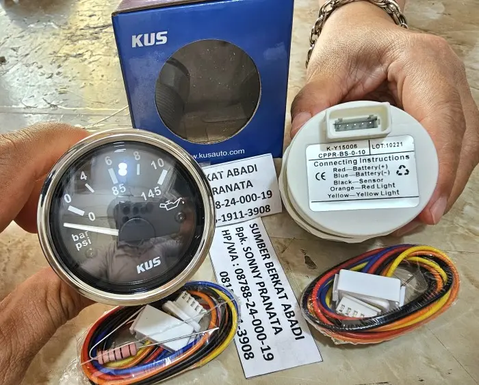 KUS K-Y15006 INDICATOR OIL PRESSURE GAUGE KY15006 INDIKATOR METERAN OLI 0-10BAR 52MM 12/24V  KY 15006 KY-15006 - GENUINE 2