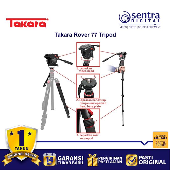 Gambar Takara Rover 77 Tripod Monopod Camera dari Sentra Digital Jogja Kab. Sleman Tokopedia