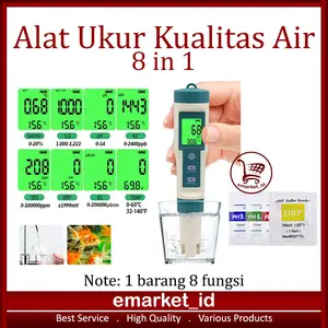 Alat Ukur Kualitas Air 8in1 AH05 / PH TDS EC Salinity ORP H2 SG Temp