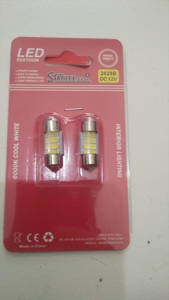 Gambar Bohlam Lampu Kabin Plafon LED Mobil T8 28mm 12V 6000K Stanlee Star dari JayaRayaParts Kab. Tangerang Tokopedia