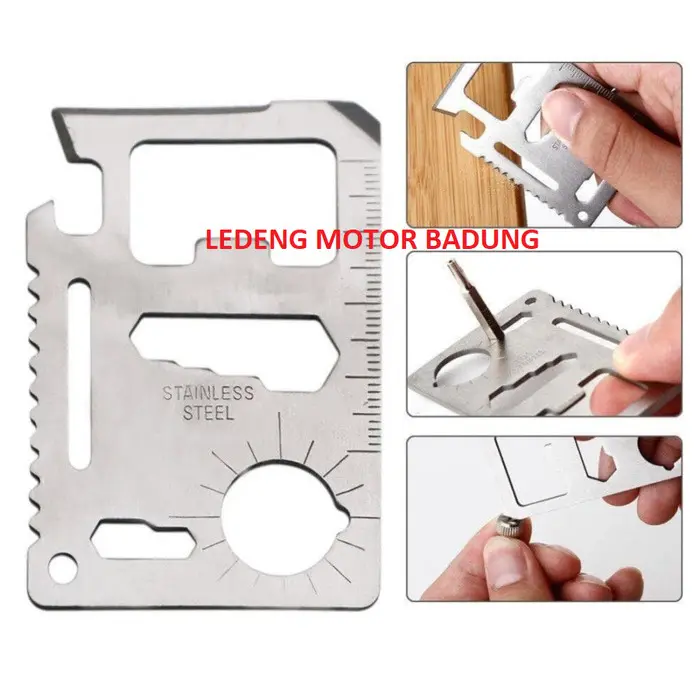 Saber Card Stainless Survival Tool Kit Obeng Pisau Kartu Multifungsi 3