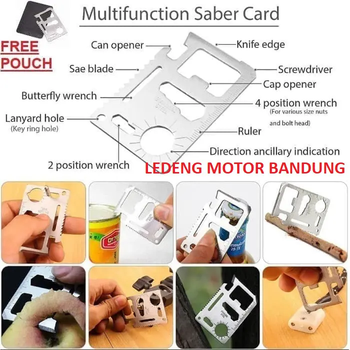 Saber Card Stainless Survival Tool Kit Obeng Pisau Kartu Multifungsi 0