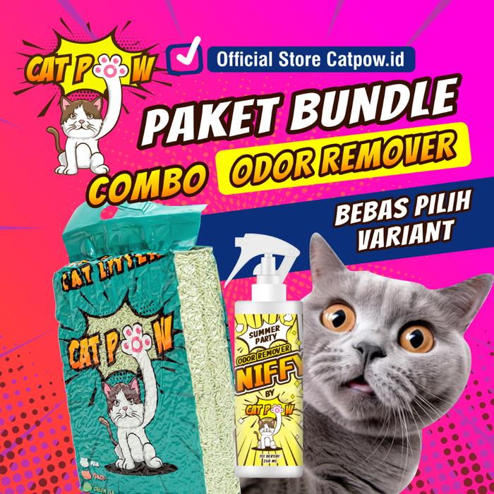 Gambar Bundle Combo Odor Remover Tofu Cat Litter Sniffy Odor Remover dari Catpow.id Kota Administrasi Jakarta Utara Tokopedia