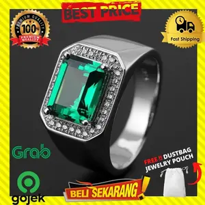 CINCIN BATU PERMATA BERLIAN BIRU HIJAU ZAMRUD SAFIR WANITA PRIA C214