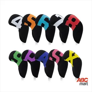 Golf Iron Head Cover Neoprene Color - Sarung stick golf 10 pcs BLACK