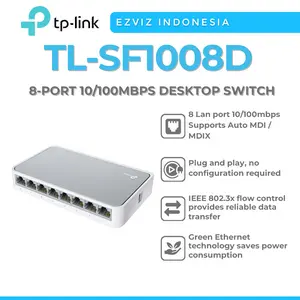 TP-LINK TL-SF1008D 8-PORT 10/100MBPS DESKTOP SWITCH GARANSI RESMI