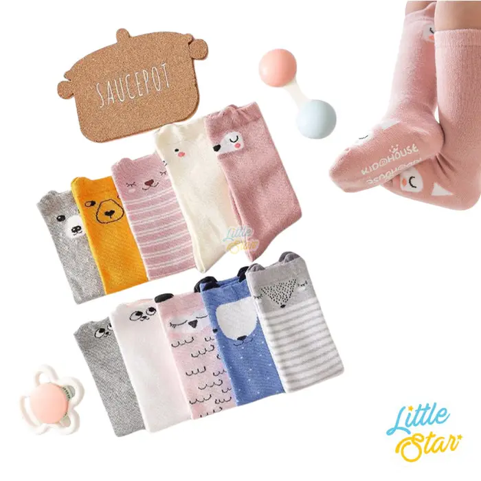 Kaos Kaki Panjang Bayi Anti Slip Cute Animal Baby Socks Newborn Motif