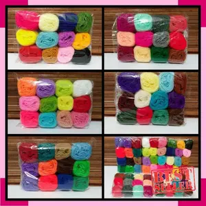 Benang Wol Panjang 25 Meter Isi 12 Pcs Warna Random