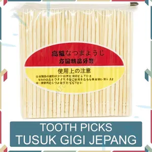 BIGTON Refill Tusuk Gigi Jepang Bambu Ukir Kepala Higienis Sachet
