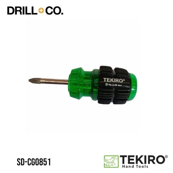 Gambar TEKIRO OBENG GAGANG KARET HIJAU (+) 2 x 38 mm OBENG PLUS SD-CG0851 dari Drill&Co Kota Administrasi Jakarta Barat Tokopedia