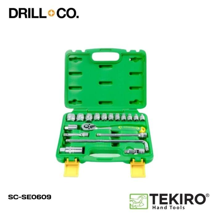 Gambar TEKIRO Kunci Shock Set 3/8" DR 18 Pcs 12 PT SC-SE0609 dari Drill&Co Kota Administrasi Jakarta Barat Tokopedia