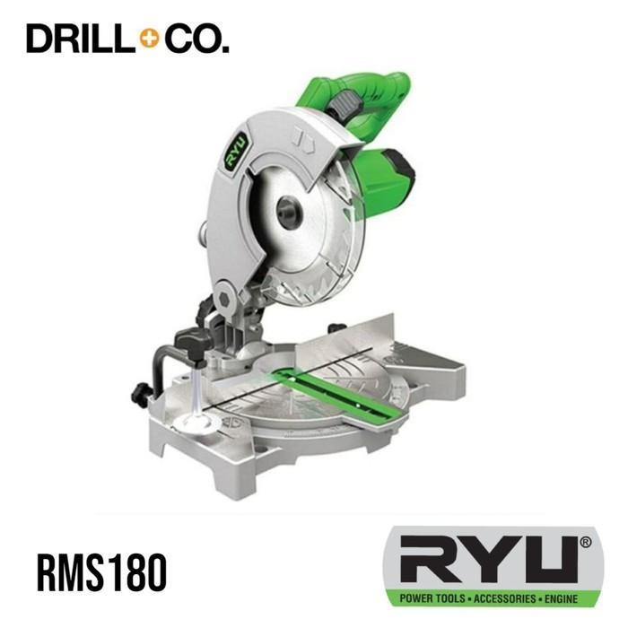 Gambar RYU Mesin Potong Alumunium Kayu Miter Saw 7 inch RMS180 dari Drill&Co Kota Administrasi Jakarta Barat Tokopedia