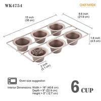 Gambar Chefmade WK4754 - 6 Cup Popover Pan / Loyang Muffin Cupcake Frameless dari Trinity Kitchen Kota Administrasi Jakarta Barat 5 Tokopedia
