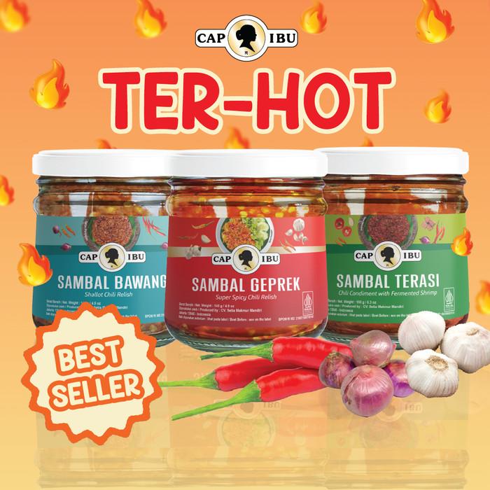 CAP IBU TER-HOT Bundling Sambal Geprek Sambal Bawang Sambal Terasi 0