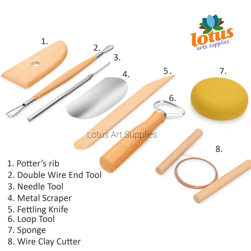Clay Sculpting Pottery Crafting Tools Set 8 Clay Tool
