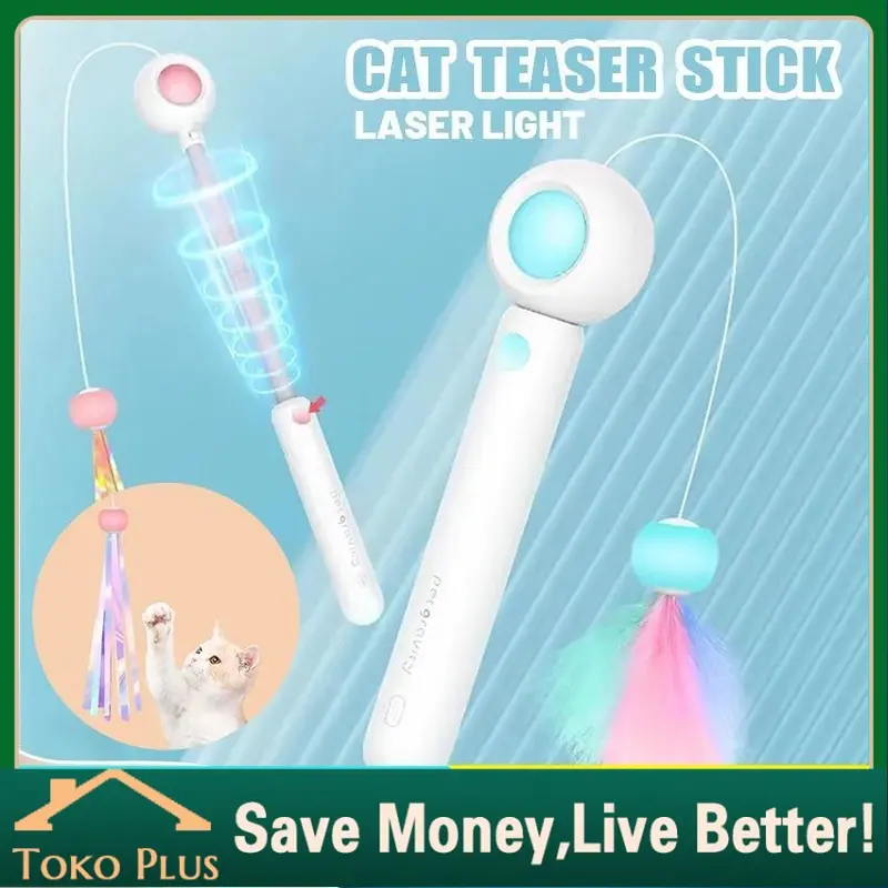 Mainan Kucing Automatic Retractable Bulu Tongkat Interaktif Cat 3IN1 0
