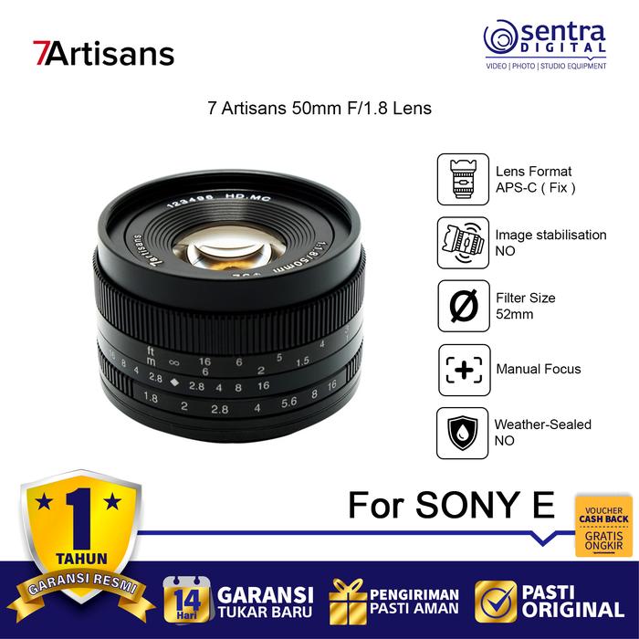 Gambar 7artisans Photoelectric 50mm f/1.8 Manual Lens for Sony E Lensa 7 Artisan 7Artisan 7 Artisans dari Sentra Digital Kota Surabaya Tokopedia