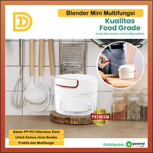 Mini Chopper Portable Cacah Bumbu Dapur Blender Tangan Manual Tarik Penghancu Bumbu Dapur Lada Bawang Jahe Kunyit Serbaguna