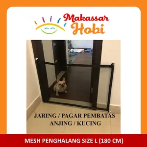 Pintu Jaring Pagar Penghalang Kandang Kucing Anjing Hewan Pet Mesh Net