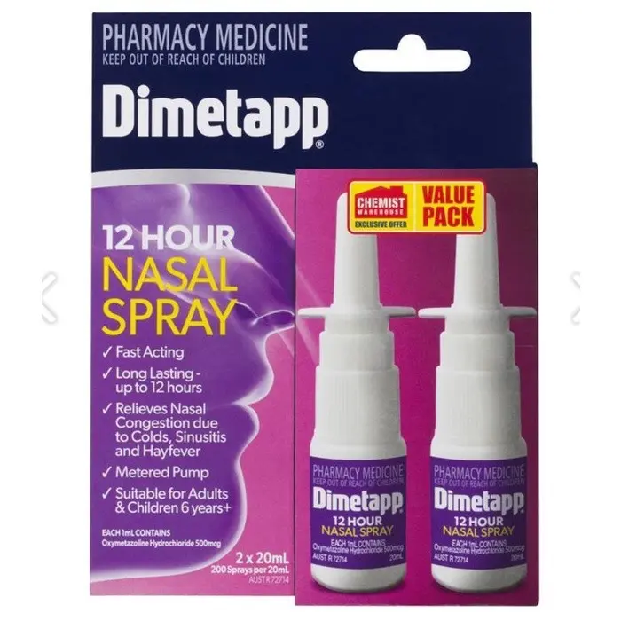 Dimetapp 12 Hour Nasal Spray 20ml Twin Pack Exclusive