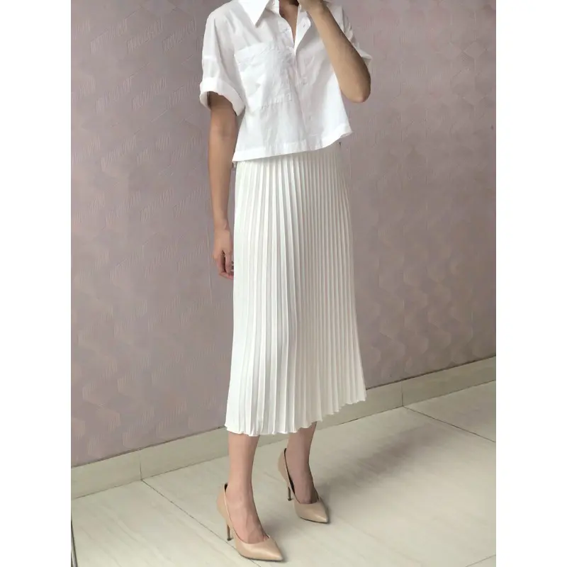 ROK QUINN MIDI SKIRT / ROK PLEATS MIDI PLISKET 7/8 PLEATED SKIRT