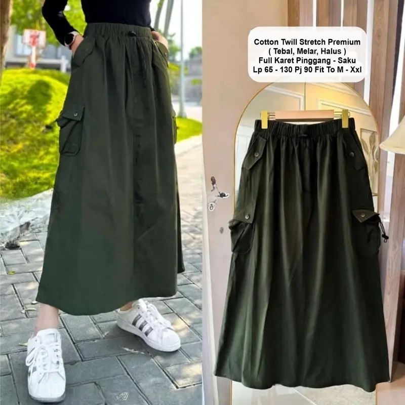ROK LOVINA ALENA CARGO SKIRT (ROK CARGO KATUN TWILL STRETCH SUPER JUMBO)
