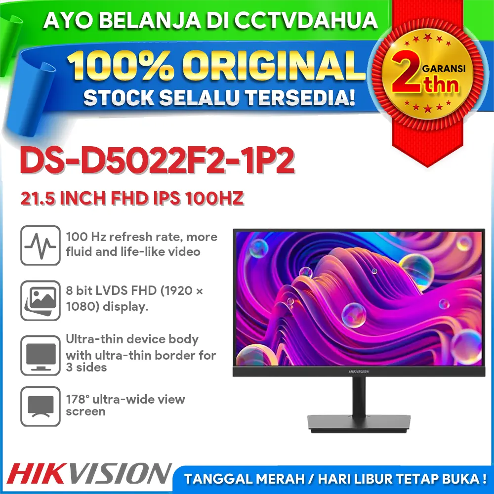 HIKVISION DS-D5022F2-1P2 21.5 INCH FHD IPS 100HZ
