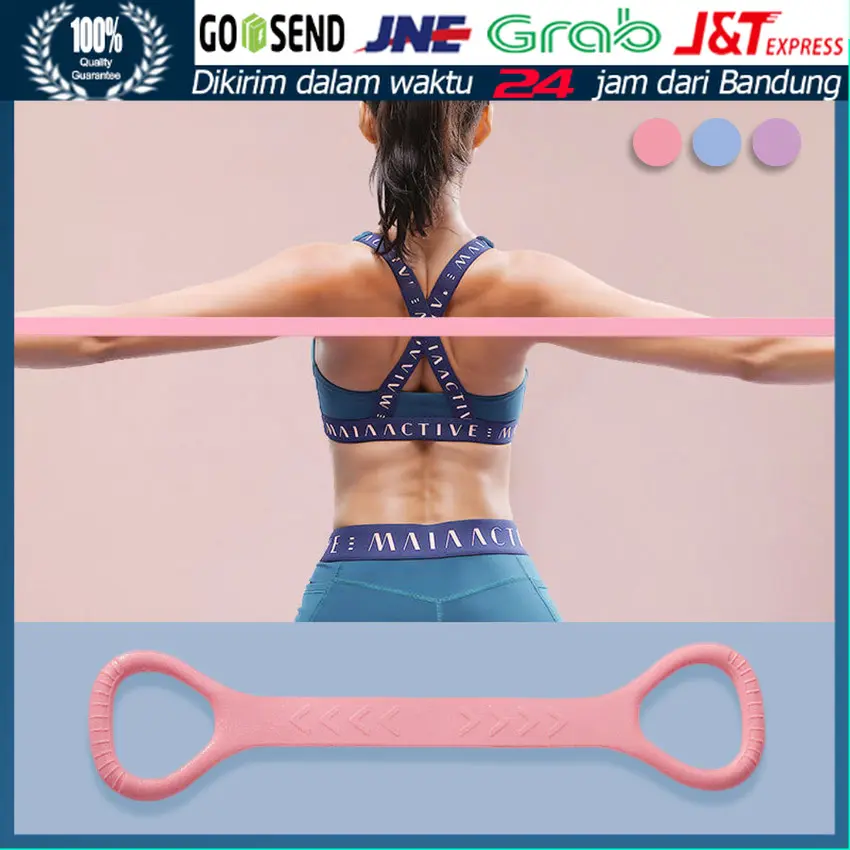 Yoga Strap 8 Loop Tali Yoga Pilates Fitness Yoga Rope Elastis Tali Stretching Gym