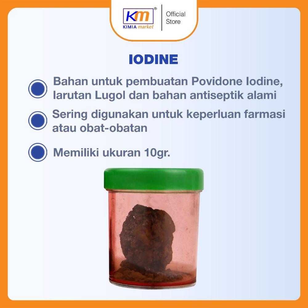 Iodine Murni 10gr Iodium Kristal