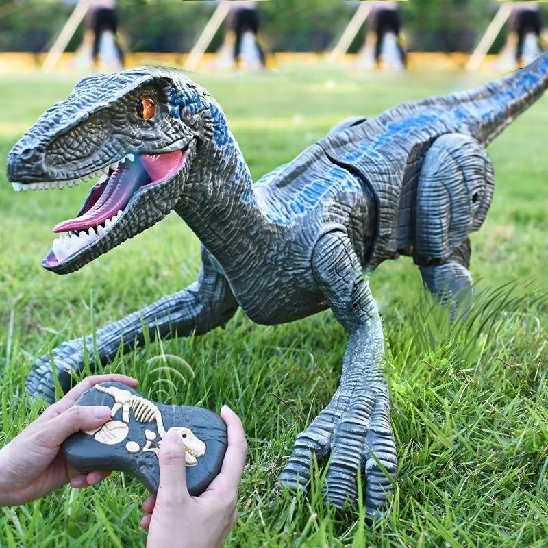 Dinosaurus RC 2.4G Remote Control Raptor Dinosaurus Mainan Jurassic ...