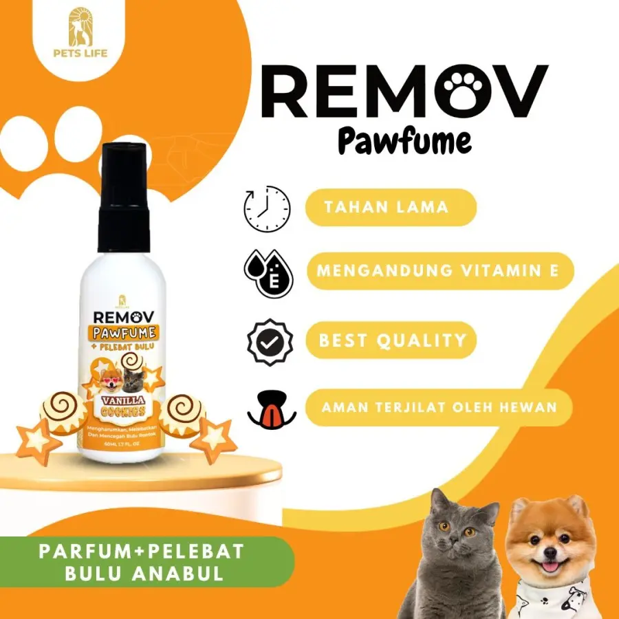 REMOV Pawfume Parfum Vitamin Bulu Spray Anti Rontok Anjing Kucing