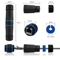 Gambar Waterproof IP68 RJ45 Cat6 Coupler Barrel Female - Female - OF174 dari onefiber Kota Bandung 2 Tokopedia
