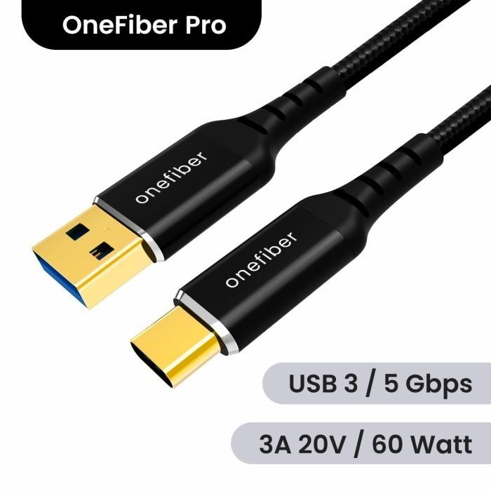 Gambar Kabel Data Fast Charging USB 3 A Male to Type-C Male 5 Gbps 3A 20V 60 Watt 0.5 Meter / 1 Meter / 2 Meter / 3 Meter Gold Nickel Plated Connector Kokoh untuk Traveling - 0.5 Meter dari onefiber Kota Bandung Tokopedia