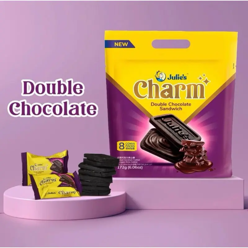 Julies Charm Tiramisu Sandwich Biscuit Julies Charm Double Chocolate Sandwich Biscuit 172g 1