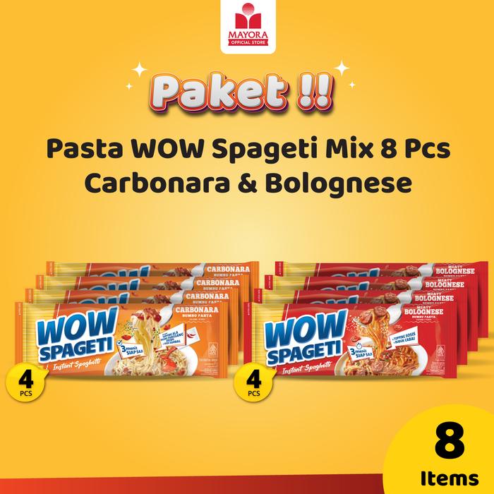Gambar Pasta WOW Spageti Mix 8 Pcs dari Mayora Kota Administrasi Jakarta Barat Tokopedia