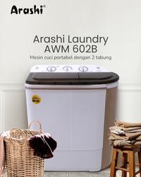 Gambar Arashi Mesin Cuci Mini 2 Tabung 6 Kg AWM-602B Laundry AWM602B - 2 Tabung 602B dari Sajun Electronic Kota Administrasi Jakarta Utara 4 Tokopedia