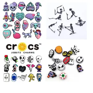 Pin Sandal Seri Skull Skeleton Bone Nightmare pt1 Hiasan Sendal Sepatu Lubang Flat Charms