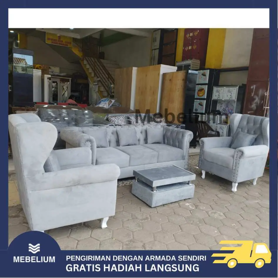 [Premium] Sofa Tamu Set 311 Luxury Kain Beludru Model Minimalis Modern