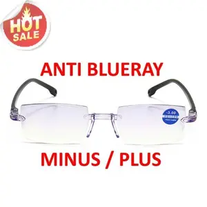 Kacamata Frameless Minus Plus Pria Wanita Miopi Rabun Jauh Dekat Siap Pakai Praktis