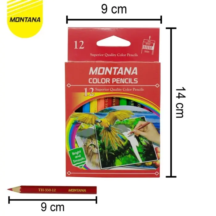 1 Set / 12 Warna  Pinsil Warna Montana TH-350 / Pensil Warna / Moencul 4