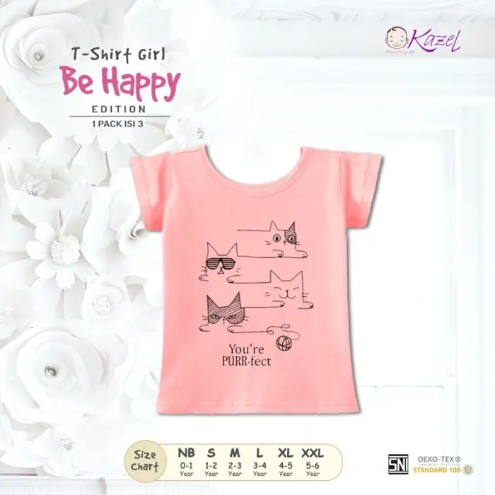 3pcs KAZEL TSHIRT SUMMER EDITION / TINY SPACE / BE HAPPY 3